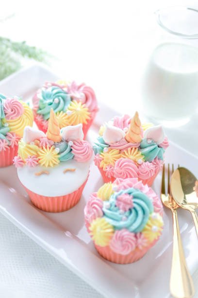 Unicorn fondant cupcake (pastel color).Bakery,celebrate.
